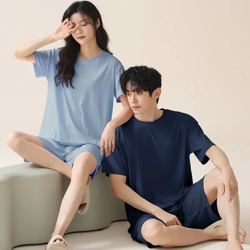 Sleepwear Couple Summer New Thin Chest Pads Home Loose Casual Soft High Quality Affordable Skinny Comfortable Stylish Simple