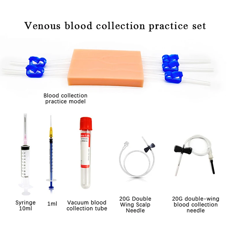 Venipuncture Injection Practice Pad Simulation Human Skin Tear Resistant Portable For Students Nurses Suture Training Model.