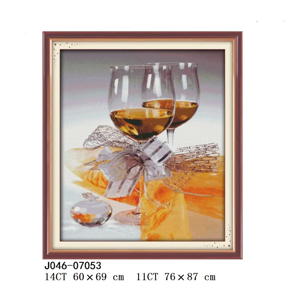 Joy Sunday Red Wine And Fruits Cross Stitch Kits, Sweetnessand Poetic Romantic Wine Home Decor, J046, J794