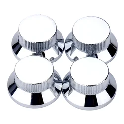 2022 New Desigh 3Pcs Guitar Bass Metal Knobs Top Hat Bell Speed Control Knob for Les Paul SG Guitar Accessories (Chrome)