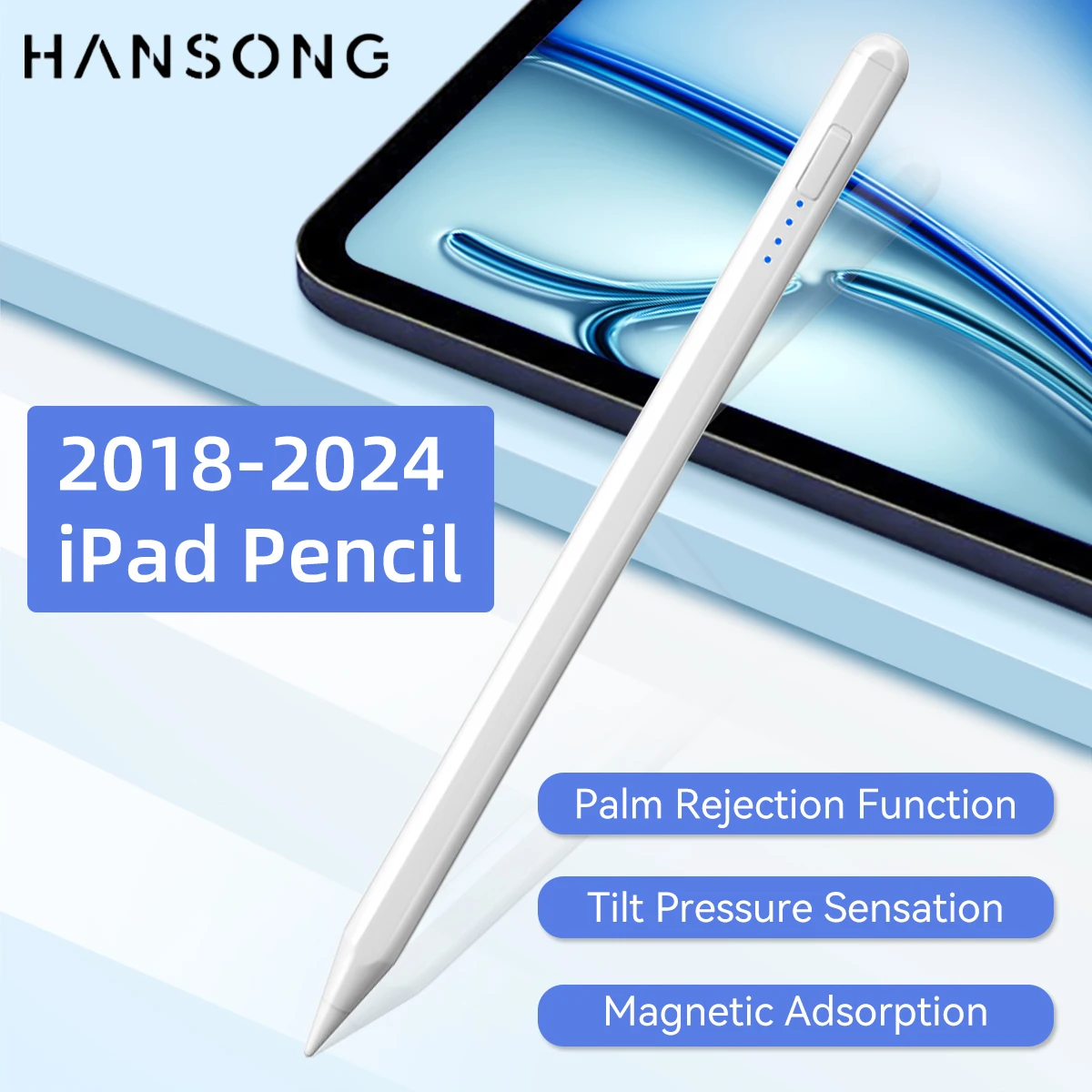 

Stylus For Apple Pencil 2024 for 10th Gen Air 11 Air 13 M2 Pro 13 11 M4 5/6/7/8/9 Gen Air 3/4 /5 Mini 5 6 with Palm Rejection