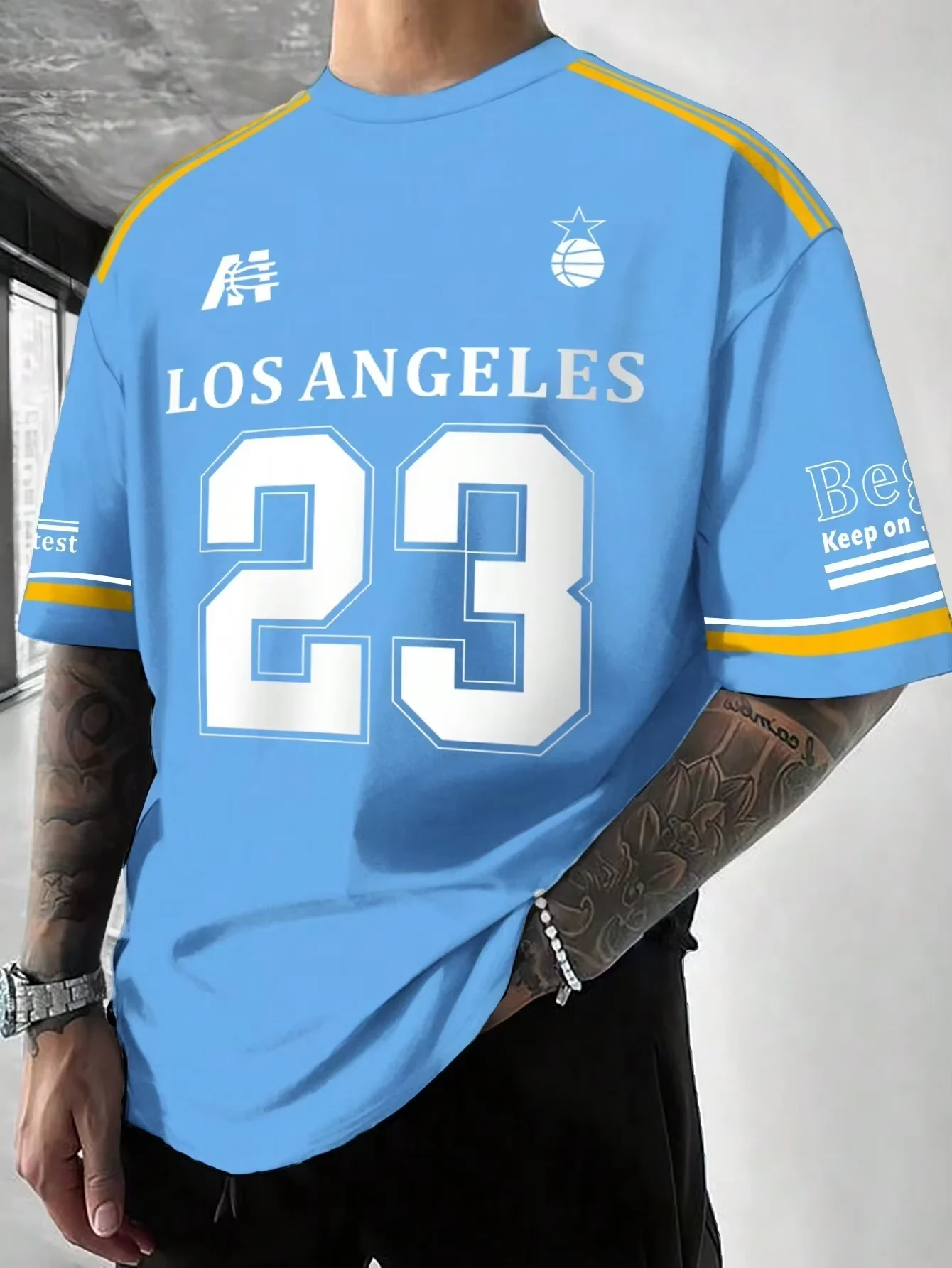 Los Angeles Print Graphic T-Shirt Short Sleeve Sports Women's T-shirt Unisex Casual Daily Wear Summer Men's Racing T-shirt image 3