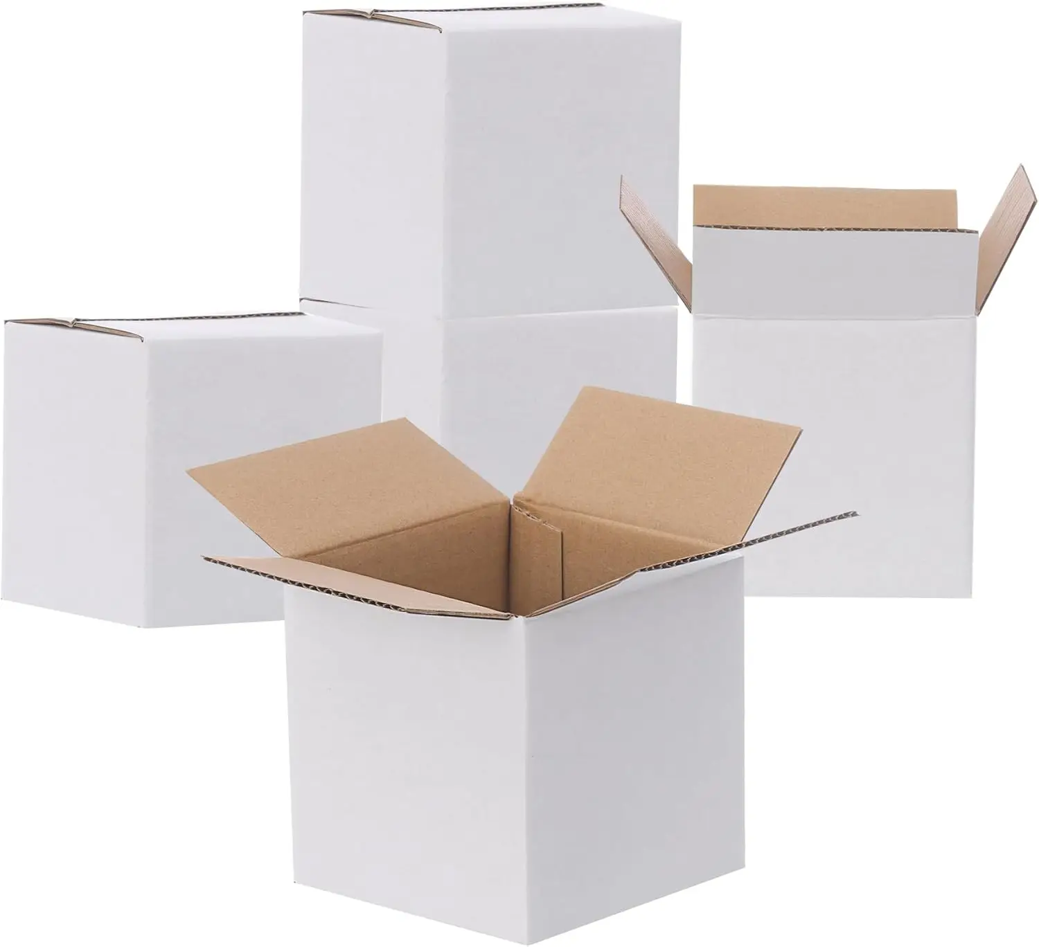 

30 Pack 4x4x4 Corrugated Cardboard Boxes for Mailing, Sturdy Small Shipping Boxes