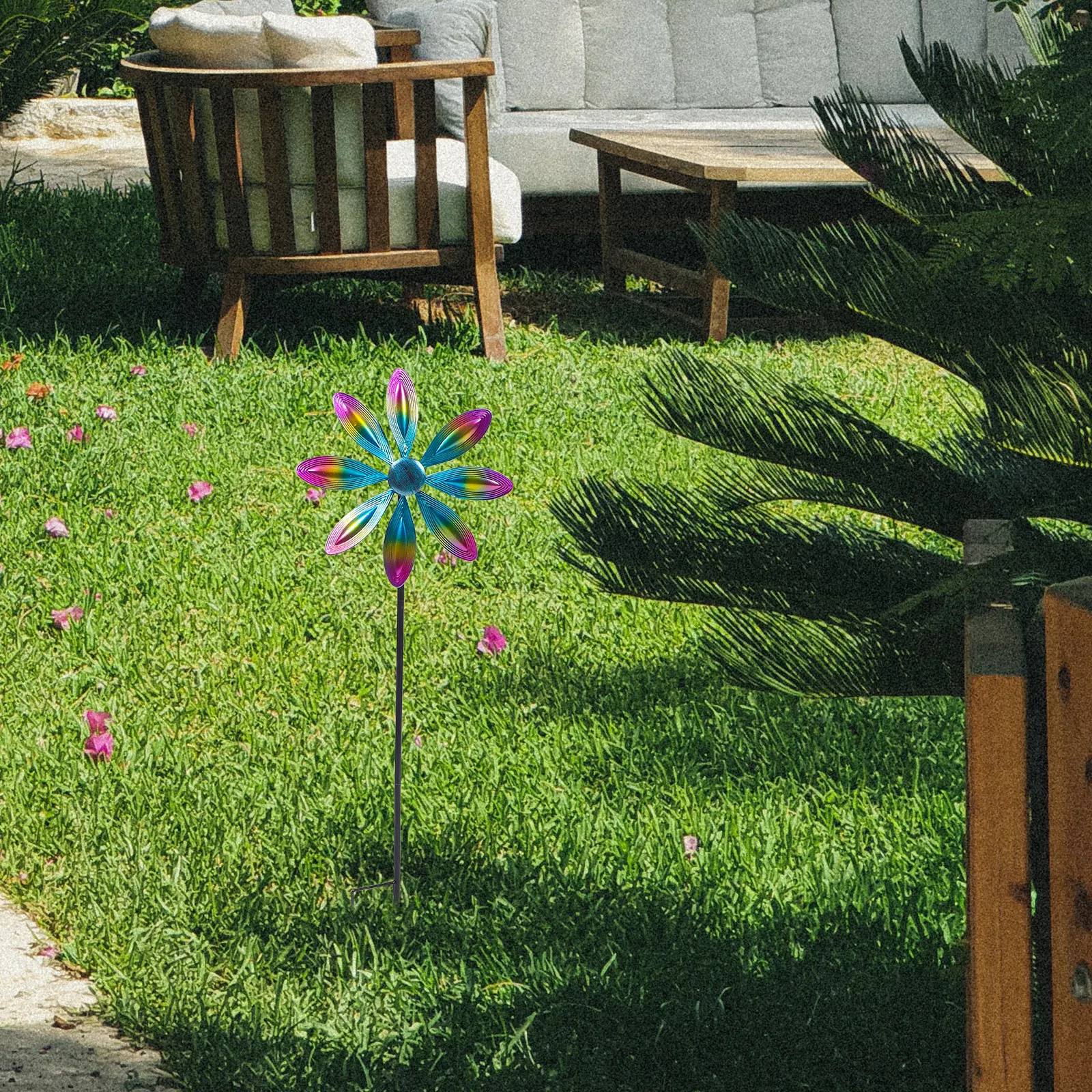 

Металлическая садовая ветряная мельница-декор для улицы, вращающаяся, для двора, сада, газона, ландшафтного дизайна, втыкаемая в землю