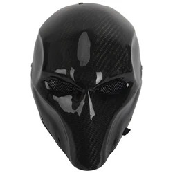 Carbon Fiber Tactical Skull Mask Deathstroke Terminator Cosplay Props Suitable for Airsoft Paintball Shooting Halloween Party