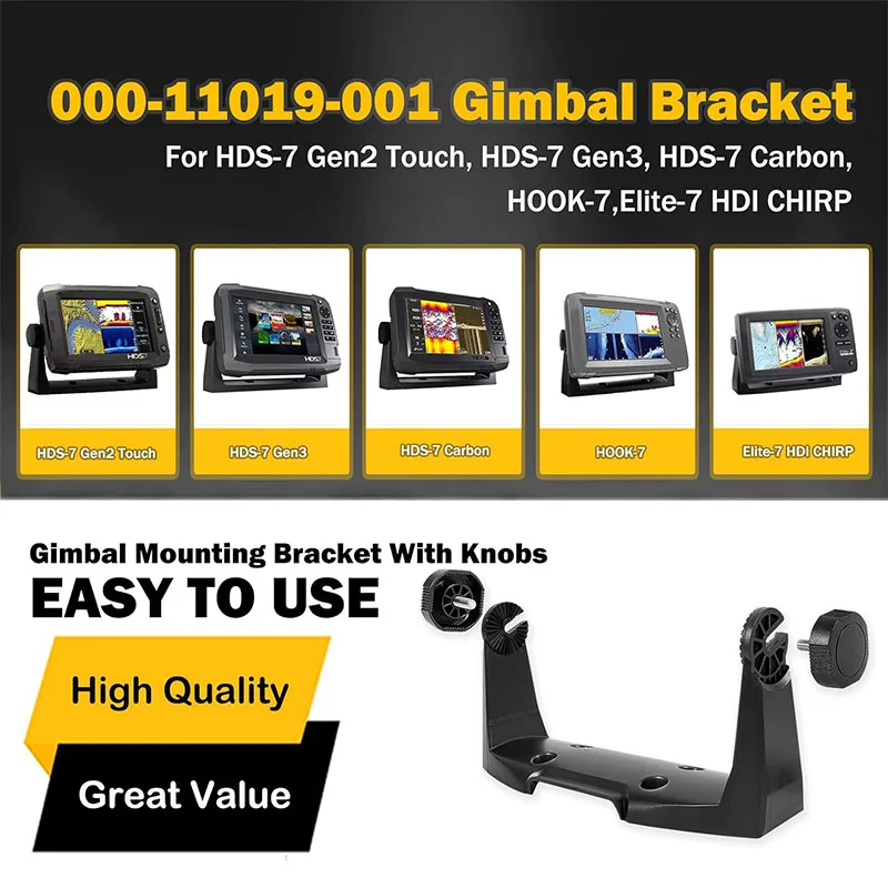 000-11019-001 Gimbal Mounting Bracket with Knobs Compatible with HDS-7 Gen2 Gen3 Hook-7 Elite-7 Touchscreen Models