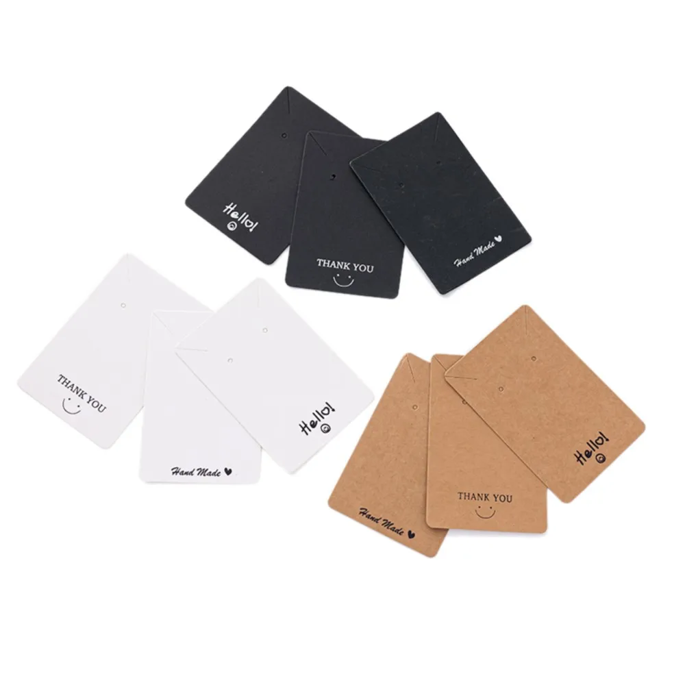 50pcs 6x9cm Earrings Display Card Paper Tags for DIY Ear Studs Necklace Jewelry Small Businesses Packaging Supplies Cardboard