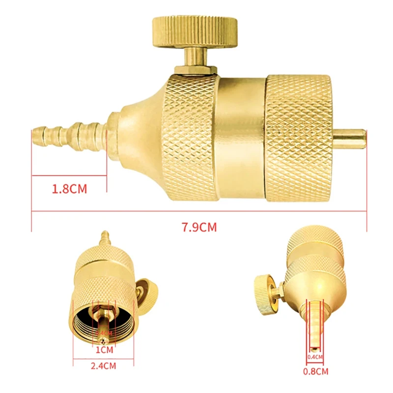 Brass MAPP Gas Regulator with Barbed Fitting for 4-8mm Gas Hose High-Quality Mapp Gas Bottle Connector Pressure Control Valve