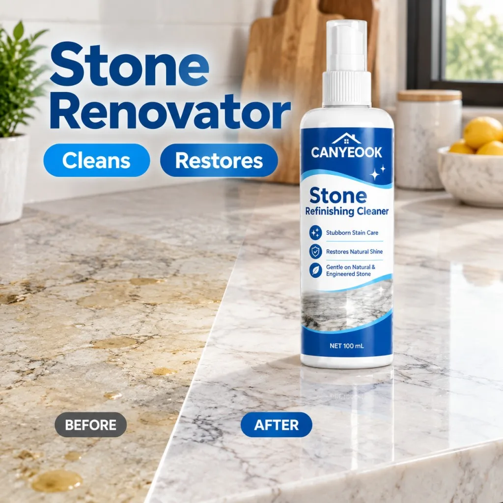 CANYEOOK Stone Cleaner Polish 100ml Remove Stains Restore Shine for Marble Granite Tile Natural Artificial Stone