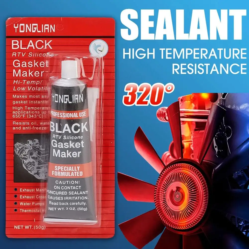 1pc Motor Gasket Sealant Automotive Engine Sealant Adhesive High Temperature Black RTV Silicone Gasket Maker Car Glue