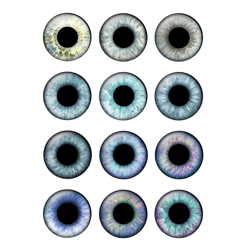 24pcs/bag 14mm Eyes Chips Suitable for Blythe Doll Super Thin Pupil Glass Cabochons DIY Accessories Bulk Items H213