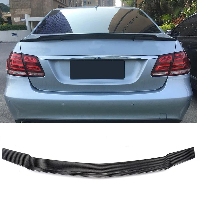 Car Rear Trunk Spoiler Wing For Mercedes Benz W212 E300 E350 E400 E500 E63 AMG Sedan 4 Door 2010-2015 Carbon Fiber Rear Spoiler view 2