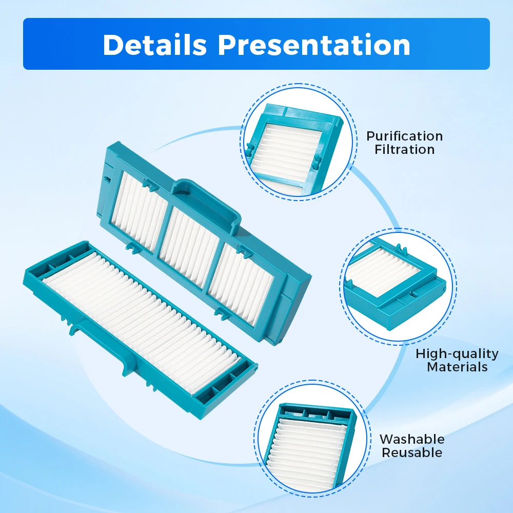 Robot Vacuum Cleaner HEPA Filter Compatible For Dyson Spot+ Scrub AI /RB05 B02C N95R High Density Filter Replacement Accessory