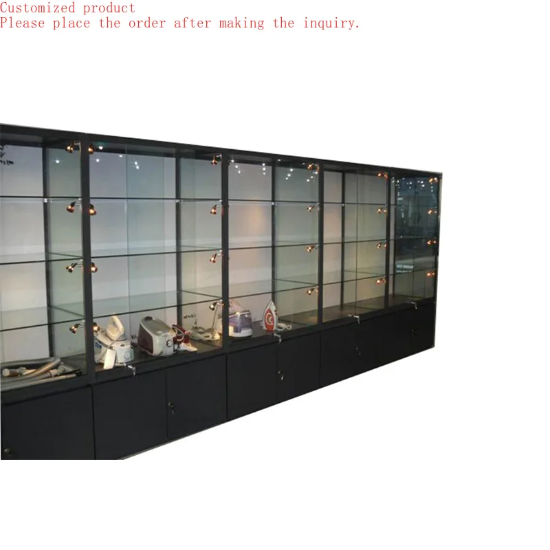 

Custom.Living Room showcase Design with Glass Shelves