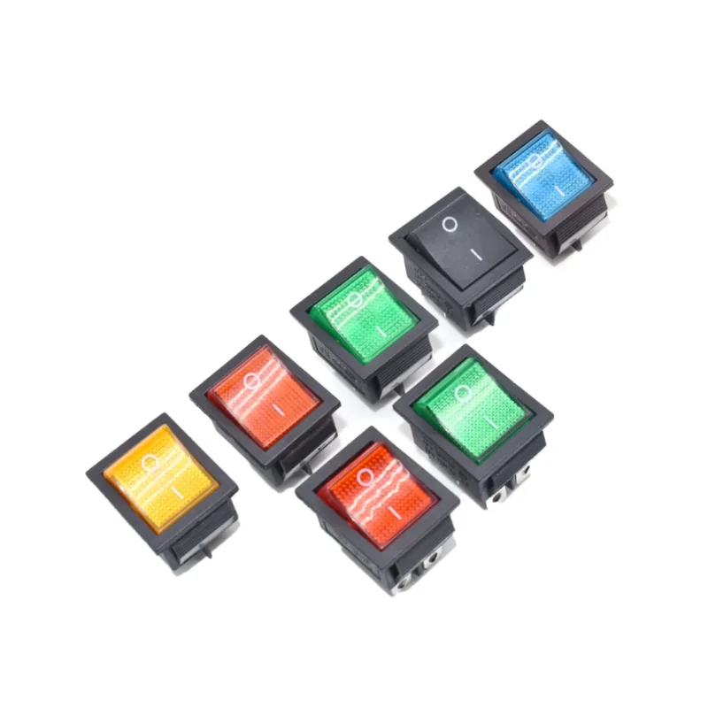 KCD4 On Off Rocker Switch, Equipamento Elétrico com Luz, Power Switch Cap, 2 posições, 4Pin, 6Pin, 16A, 250V, 20A, 125V