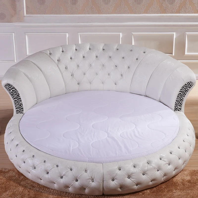 Walbus Big Round Bed Modern Simple Double Master Bedroom Wedding Bed Multifunctional Electric Princess  Hotel Queen Bed