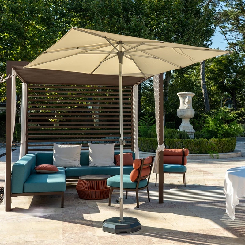 

4 Ribs Patio Umbrella Cloth Without Stand 2x2M Parasol Umbrella Replacement Canopy Cover Outdoor Market Garden Cafe Sunshade
