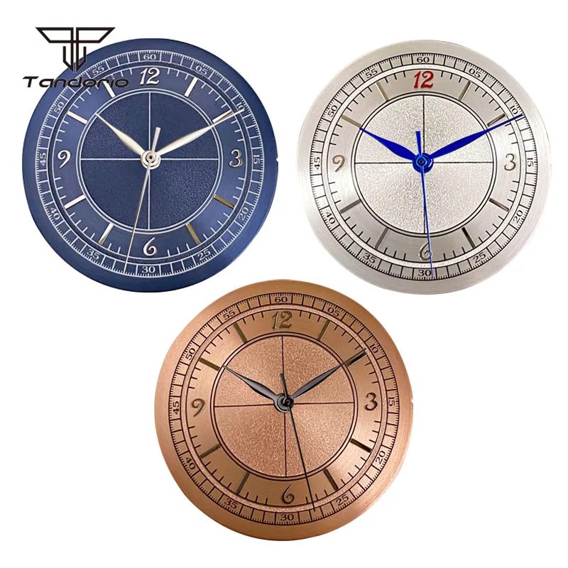 32mm Nautisches Kreuzlinien-Zifferblatt in Blau/Silber/Roségold, passend für NH35 NH38 Miyota8215 ETA2824 PT5000 ST2130 Uhrwerke, Mod-Teile