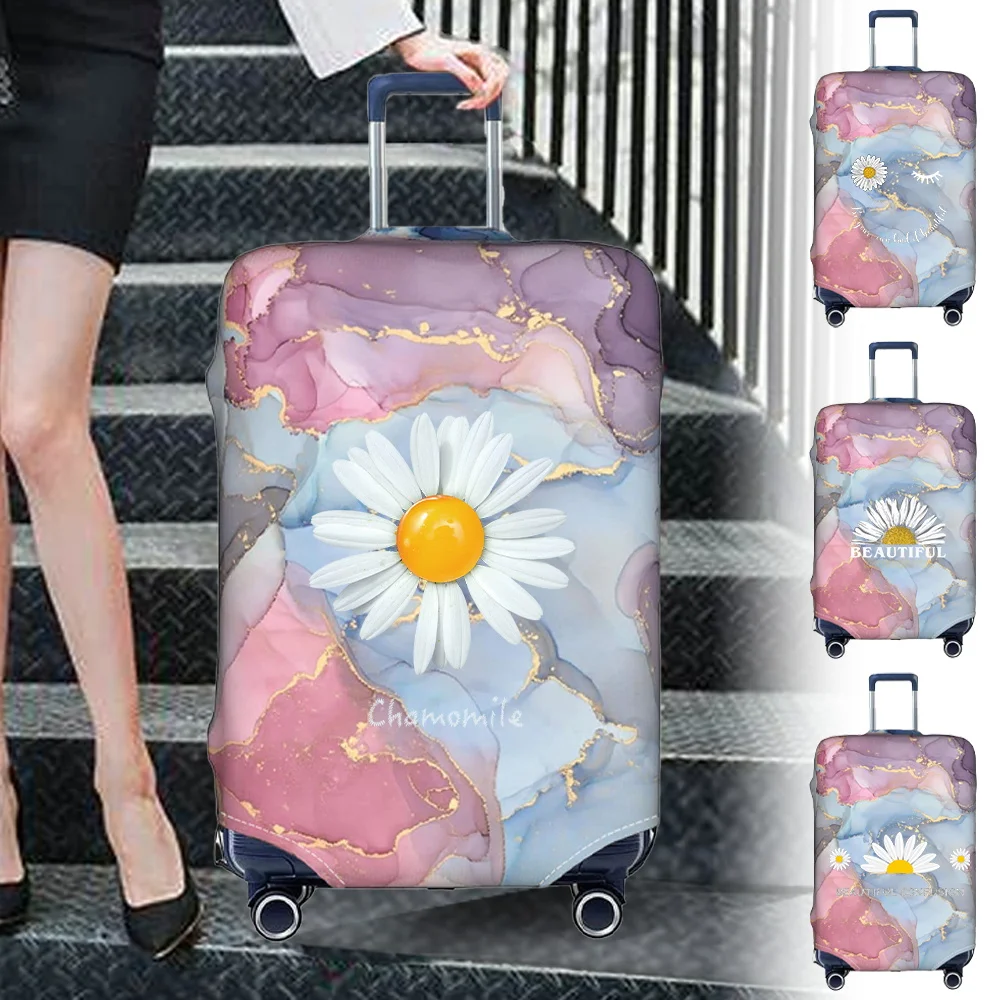 Travel Luggage Cover Suitcase Protective Cover Printing Daisy Series Dust-Proof  Elastic Fabric for 18-32inch Baggage Case