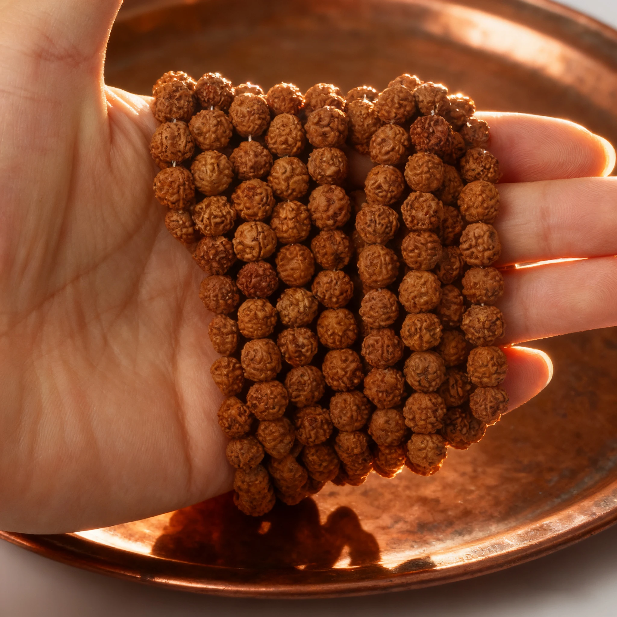 Natural Rudraksha Bodhi Beads 108 7MM Beads DIY Making Bracelets Long Necklace Prayer Buddhist Meditation Jewelry Spiritual Mala view 5