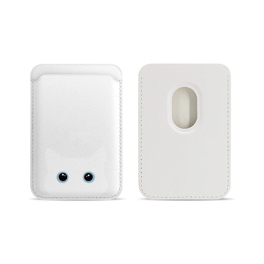 Niedliche Katzen-Lederkartenhalterung, Süße Kitty-Geldbörse, Telefonkartenhalter für Magnetische Hüllen, Geeignet für alle iPhone Magsafe-Karten-Handytaschen – Detail 5