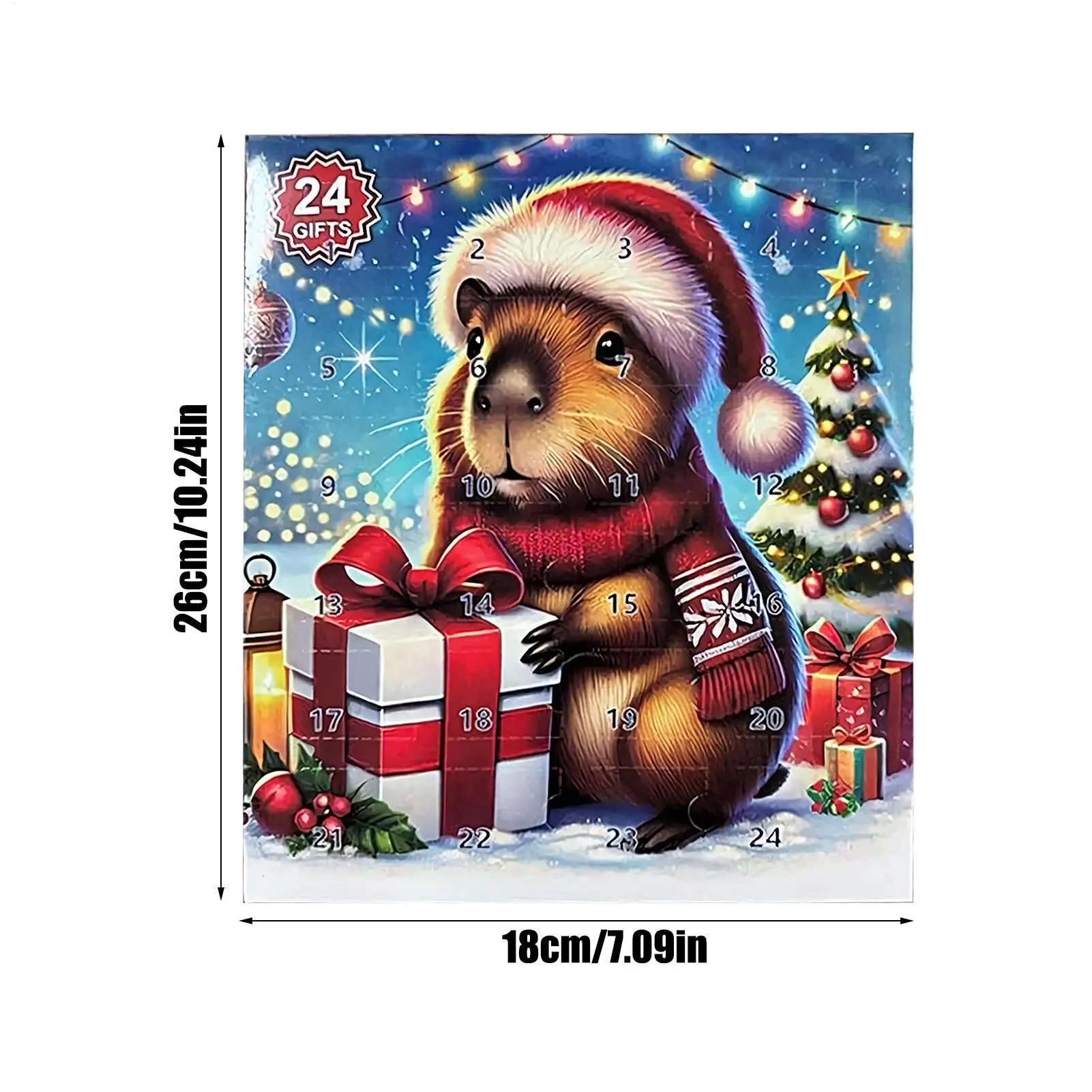 2025 كابيبارا عيد الميلاد العد التنازلي التقويم مع دمى مصغرة ، 24 يوم تقويم القدوم عيد الميلاد الحلي هدية للأطفال