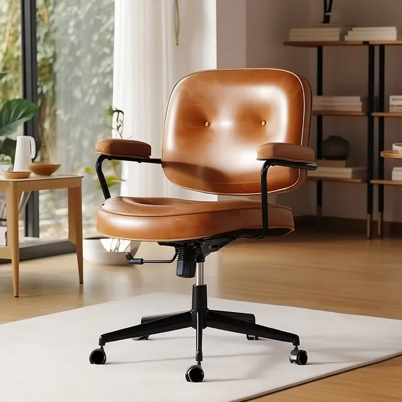 Multi-functional Chair backrest home computer chair study desk chair bedroom rotating seat leather office chair durable