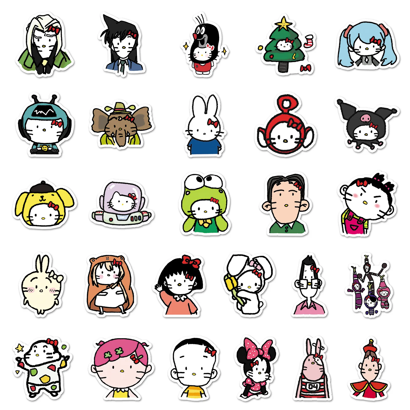 10/30/50/102PCS Funny Hello Kitty Stickers Cute Cartoon Graffiti Sticker Scrapbook Luggage Laptop Guitar   Car Bike Decals Toy