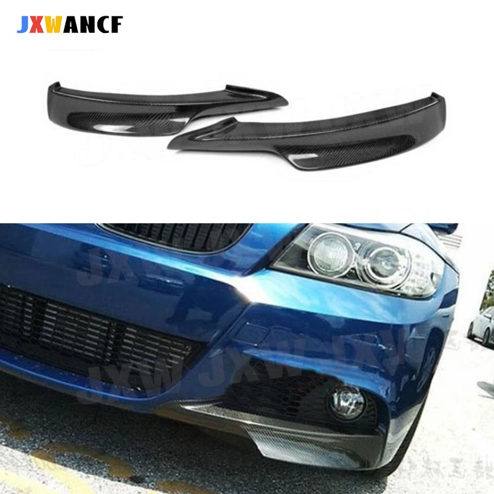 

JXWANCF Carbon Fiber Diffuser Front lip Splitters Flaps Aprons For BMW 3 Series E90 M Sport M-Tech 2006-2012 Bumper Winglets