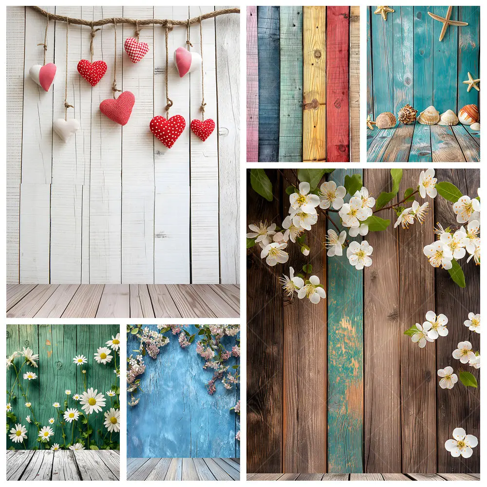 

Blooming Trees Bokeh Flower Landscape Wooden Floor Vertical Photography Background Custom Aldult Baby Wedding Kid Photo Backdrop