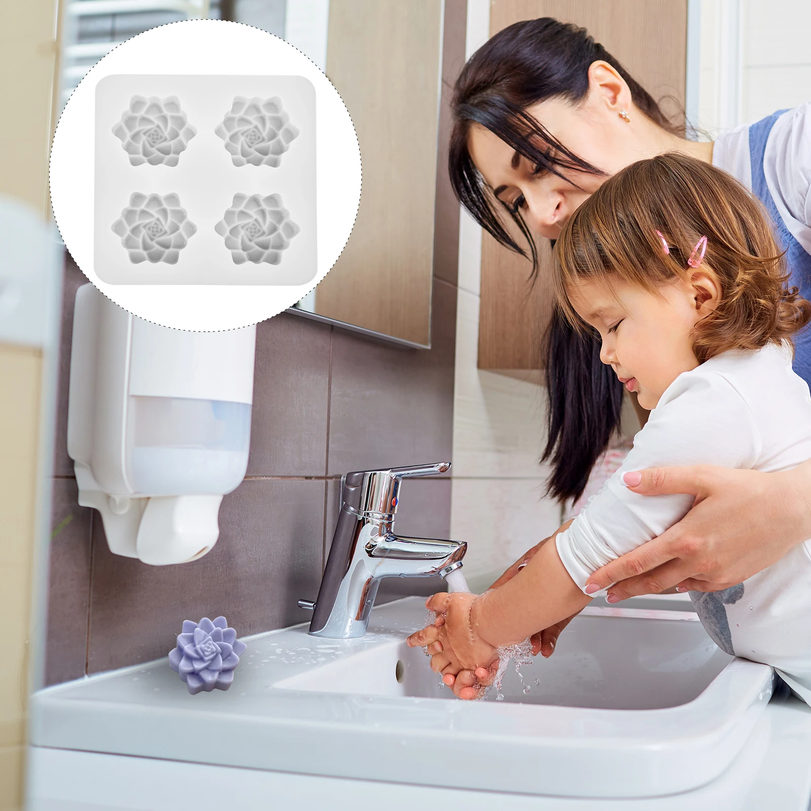 

Four Linked Plum Blossom Silicone Mold for Soap C Making DIY Crafts Home Fudge Casting Flexible Non Stick Practical Premium