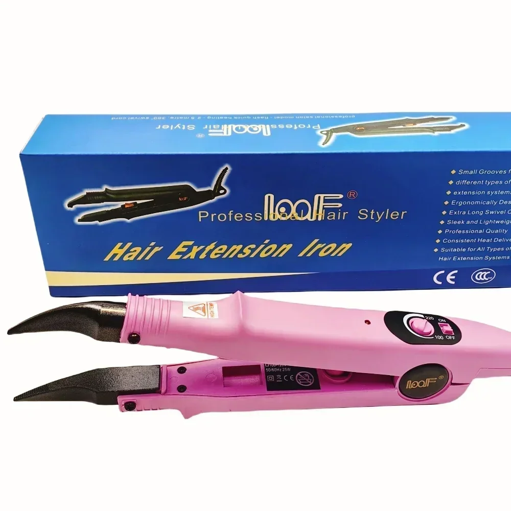 Adjustable Temperature 220℃ Smart Mini Heating Tip Hair Extension Iron, Fusion Hair Extension Iron Keratin Bonding Tools