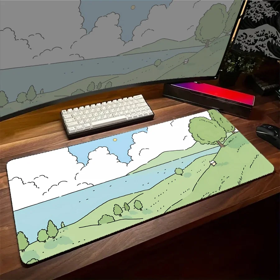 

Large Mouse Pad Green Tree Plant Gaming Carpet Keyboard Playmat Non-Slip Durable 900x400Table Desk mat Carpet Mousepads