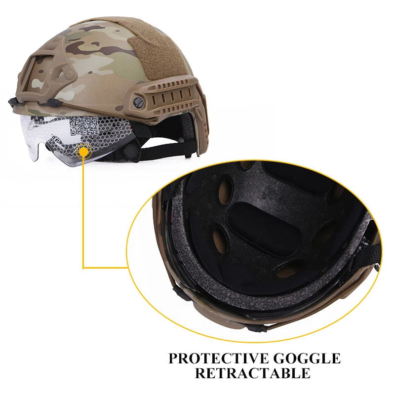 High Quality ABS Custom War Game Outdoor CS Military Army Training Tactical Combat FAST Helmet With AF Type