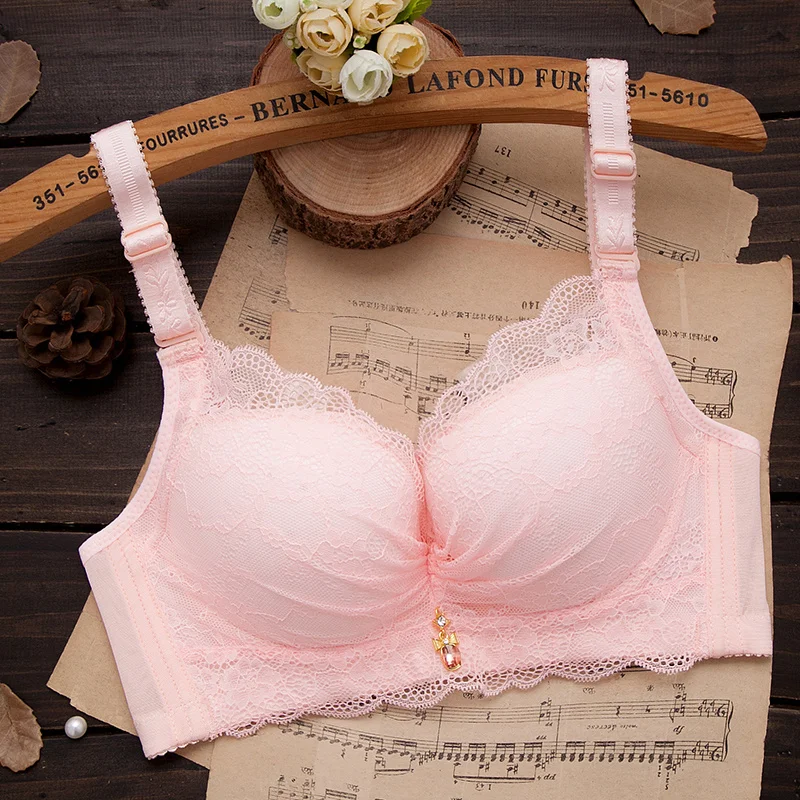 Fashionable Sexy Non-magnetic Underwear, Women Gathered Without Steel Ring, Thickened Bra, Adjusted Side Breast, Thin Student