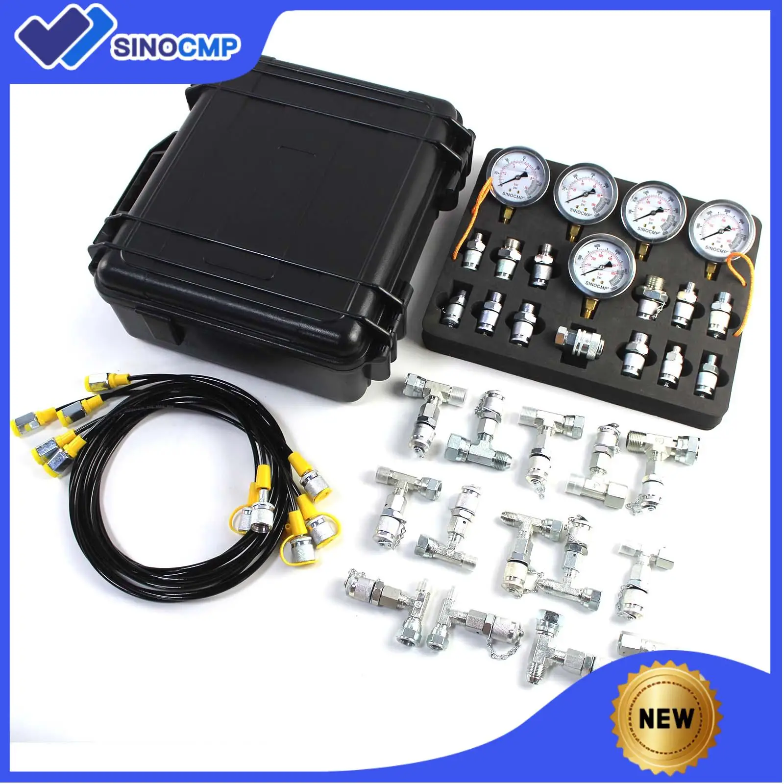 1/10/25/40/60Mpa طقم اختبار الضغط الهيدروليكي مع 5 مقاييس 13 وصلات 14 موصلات المحملة ل CAT كاتربيلر حافظة جون ديري