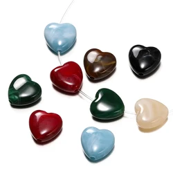 20pcs Acrylic Imitation Stone Heart Beads 14mm Love Spacer Loose Bead for DIY Necklace Bracelet Jewelry Making Supplies