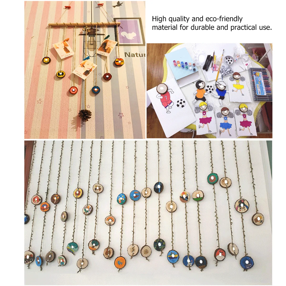 

16 pcs Wooden Slices For Diy Projects Natural Round Wood Chips Smooth Unpainted Craft Supplies Hollow Wood Slices For Painting