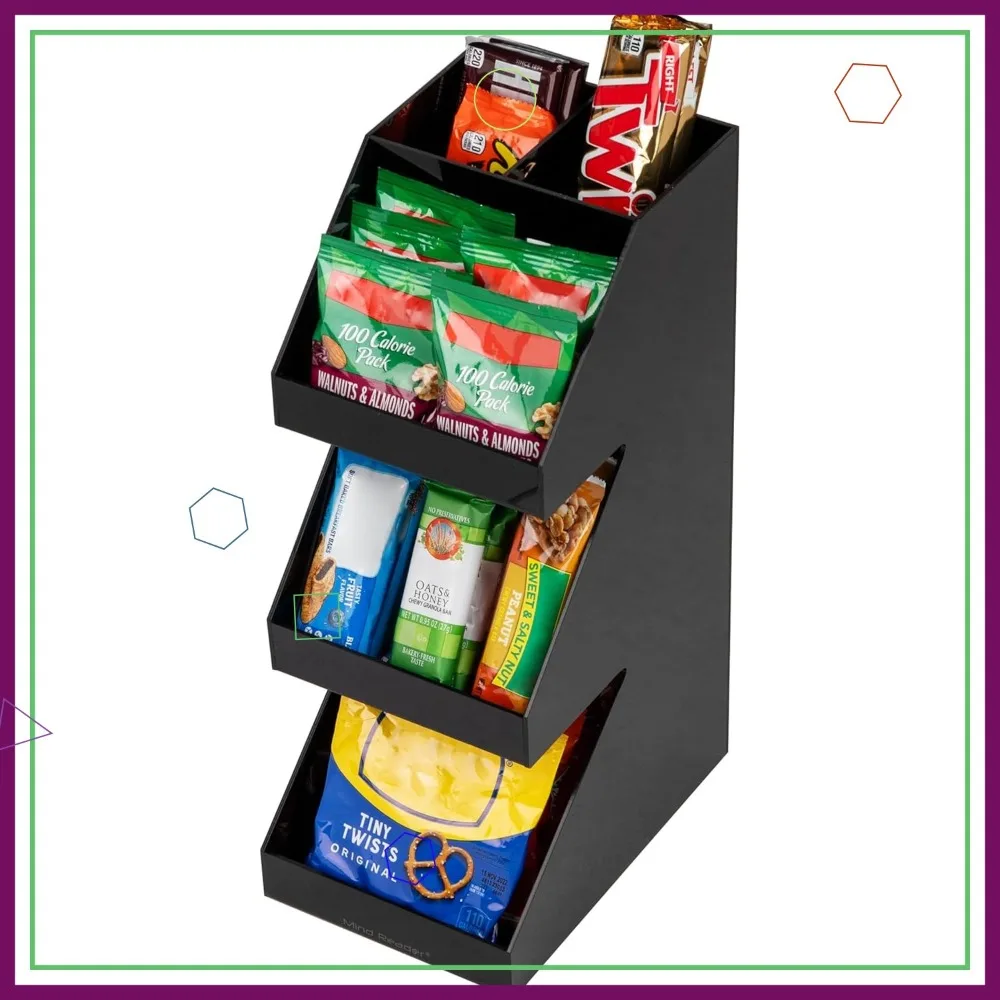 

Coffee Tea Utensil Condiment Station, Countertop Organizer, Kitchen Bar, 6"L x 9"W x 16"H Black