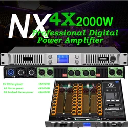 Paulkitson NX42000 Professional Digital Power Amplifier 1U Class D 4 Channel High Power Amp Sub Woofer Speaker Equipment System
