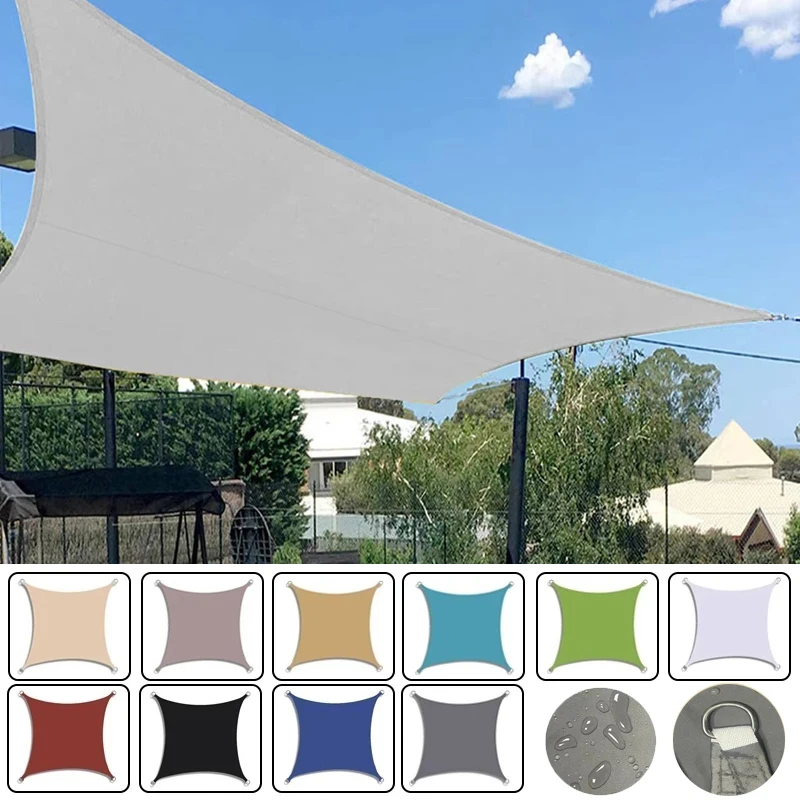 Waterproof Rectangular Shade Sail Awning Beige Fabric Screen 95% UV Protection Suitable for Outdoor Patio Garden Yard Pool