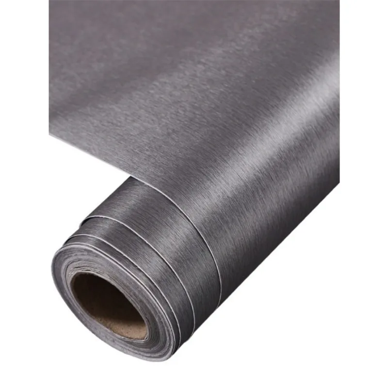 Metal Peel and Stick Wallpaper for Kitchen Brushed Contact Paper for Appliances Removable Self Adhesive Roll for Fridge Vinyl