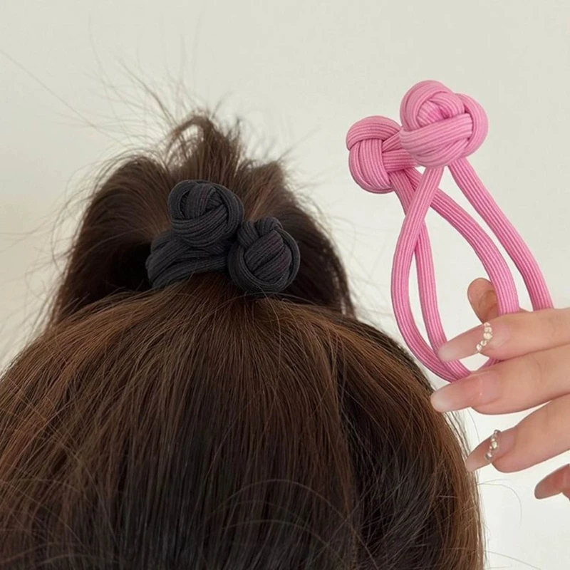 Fashionable Chinese Knot Hairband Trendy Hair Tie Polyester Material Hair Tie