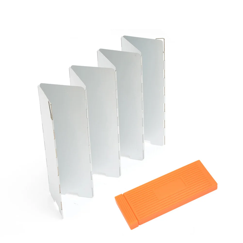 

8 Plates Folding Aluminum Alloy Stove Windscreen Portable Camping Picnic Barbecue Folding Windshield Fuel Saving Design