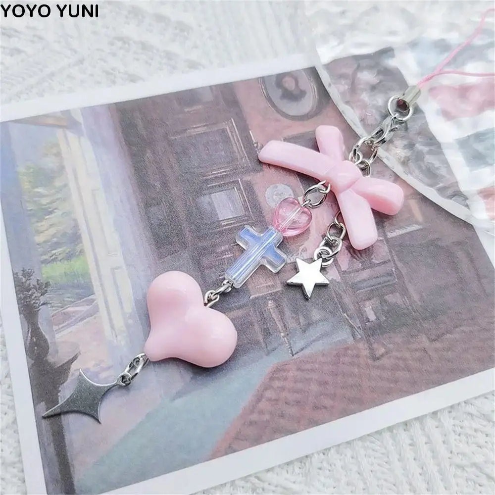 

Pink Handmade Sweet Love Gool Girl Beaded Chain Hanging Chain Phone Pendant Mobile Phone Strap Mobile Lanyard Cellphone Strap