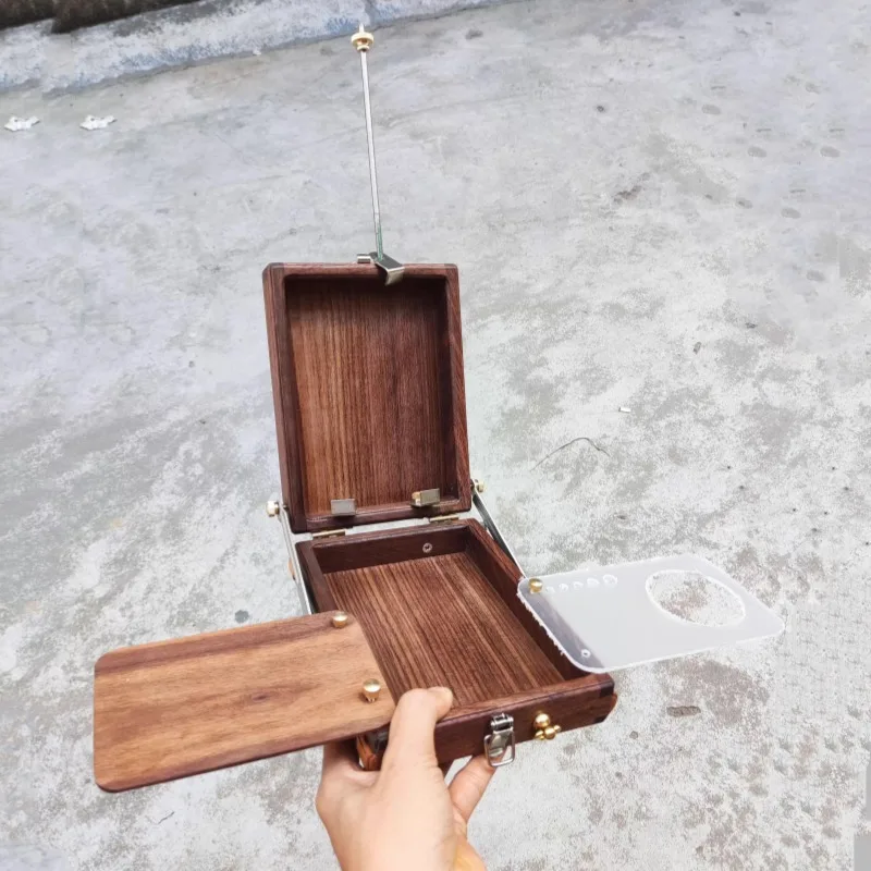 

Wooden Small Vertical Style Oil Painting Box Watercolor Box Portable Art Supplies Painting Creation Watercolor Palette Tools