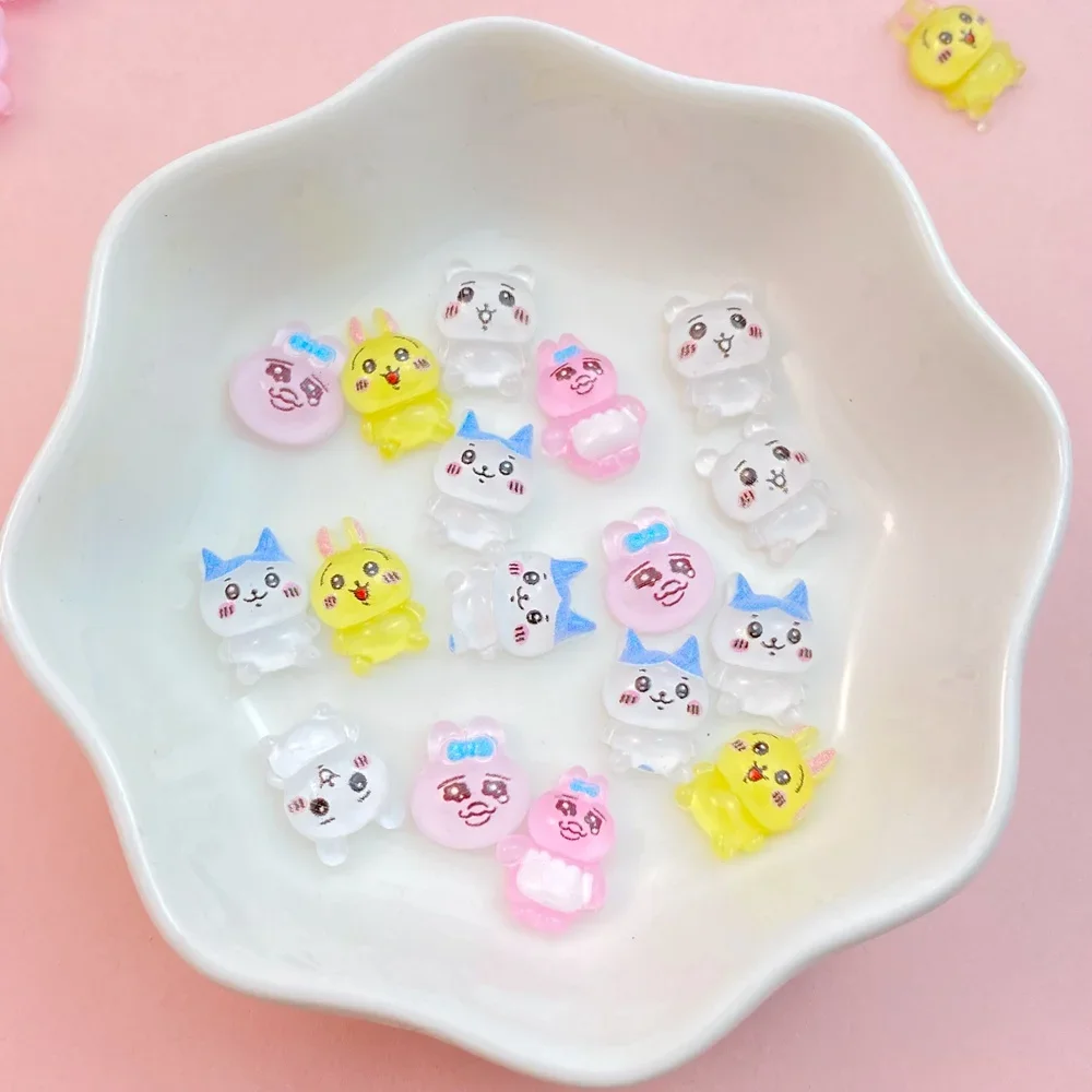 50Pcs New Cute Resin Minic Artoon Animals Puppy, Rabbit Series Flat Back Manicure Parts Embellishments For Hair Bows Accessories