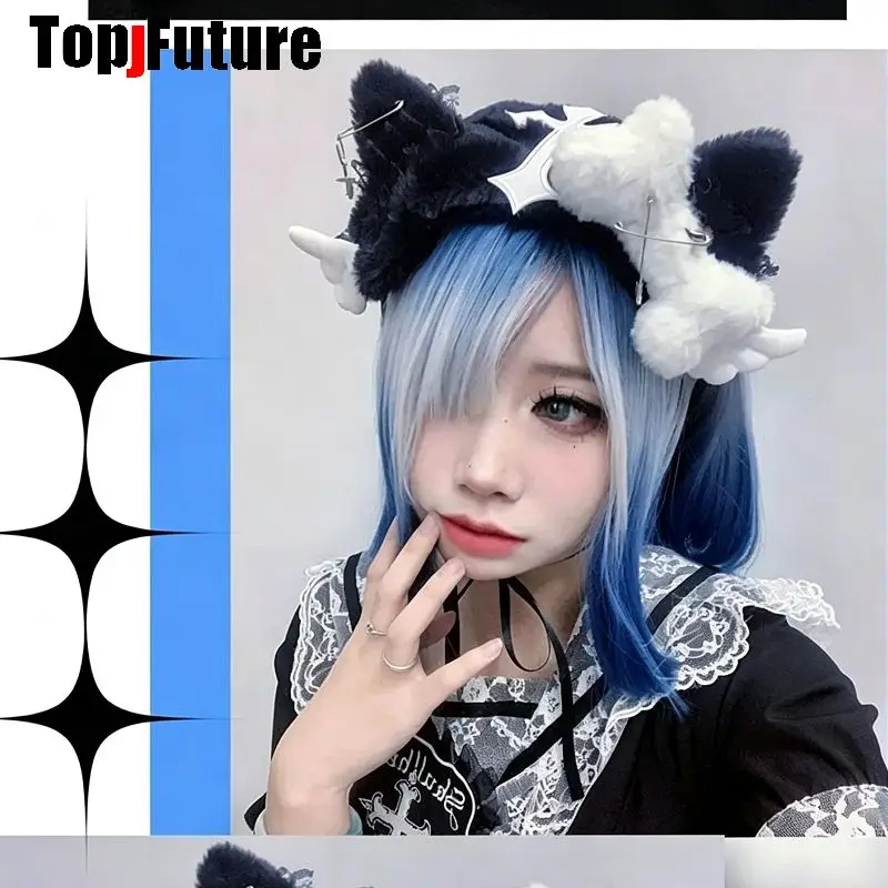 tiara-de-orelhas-de-gato-de-pelucia-gotica-y2k-feita-a-mao-para-mulheres-com-alfinete-de-seguranca-em-cruz-asas-e-laco-acessorio-de-cabelo-lolita-harajuku-cosplay
