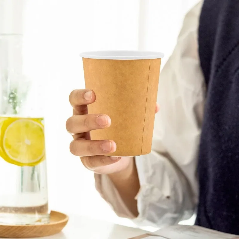 

250ml Paper Cups, 100 Pcs 8oz Recyclable & Biodegradable Coffee Cups Disposable To Go Paper Cups Hot Beverage Cups Party Cups