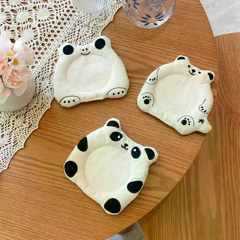 Cute Cartoon Animal Shaped Fabric Coaster Heat Insulation Anti Scald Soft Cup Mat Home Kitchen Cafe Table Decor